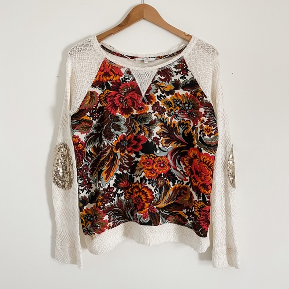 Miss Me Sweaters - Miss Me Floral Embroidery Style Sweater